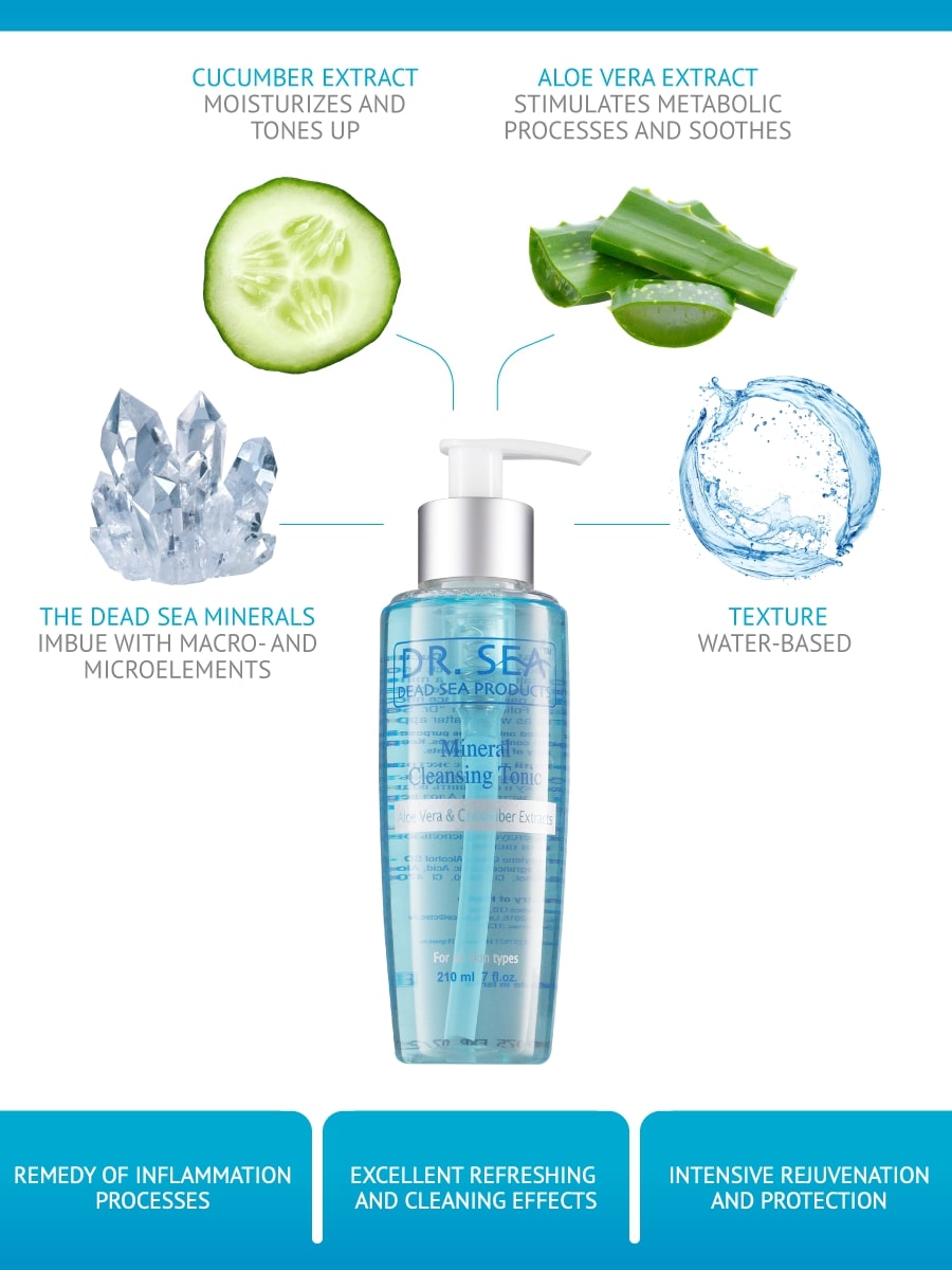 Mineral Cleansing Tonic - Aloe Vera & Cucumber Extracts