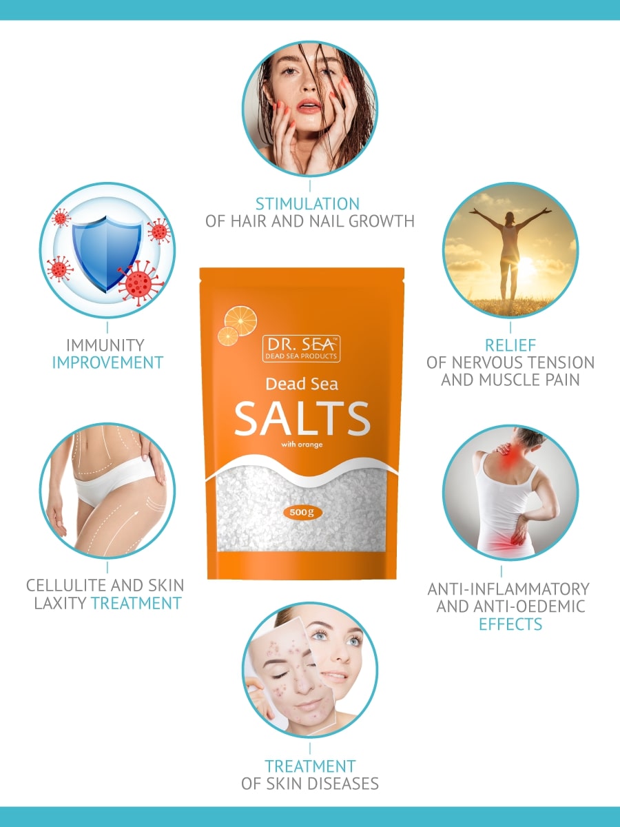 Dead Sea salt with orange extract 500 g