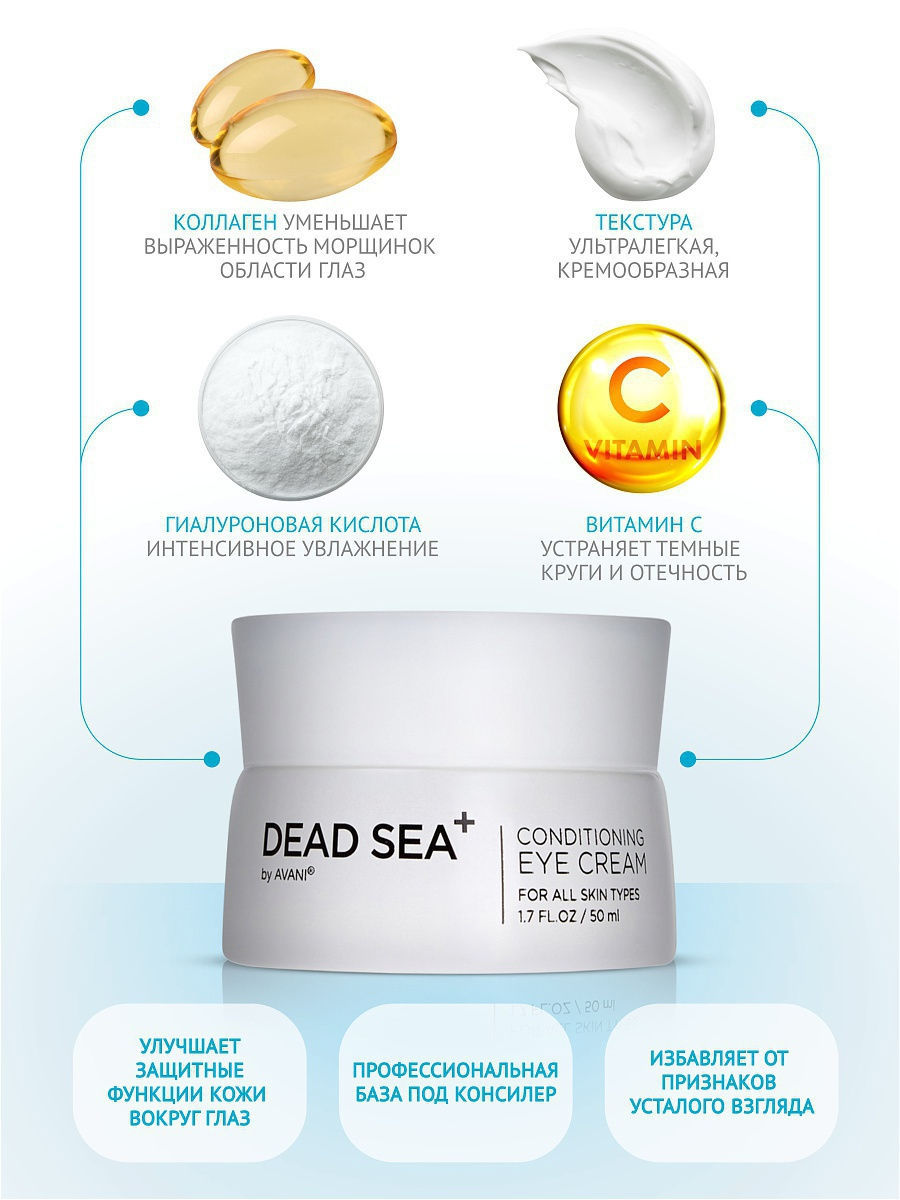 Лифтинг-крем для глаз заполнитель морщин с коллагеном, витаминами и минералами Мертвого моря