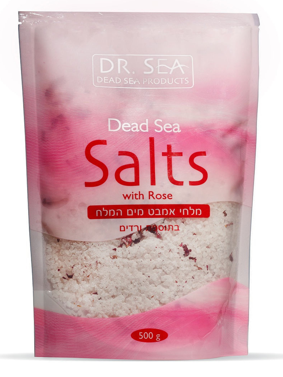 Ароматическая соль Мертвого моря с лепестками роз, 500 гр