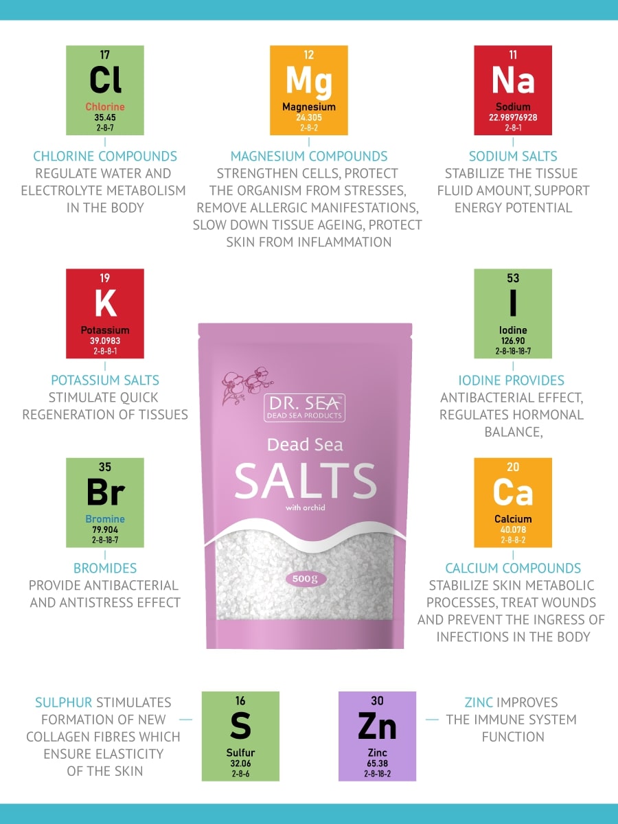 Dead Sea salt with orchid extract 500 g